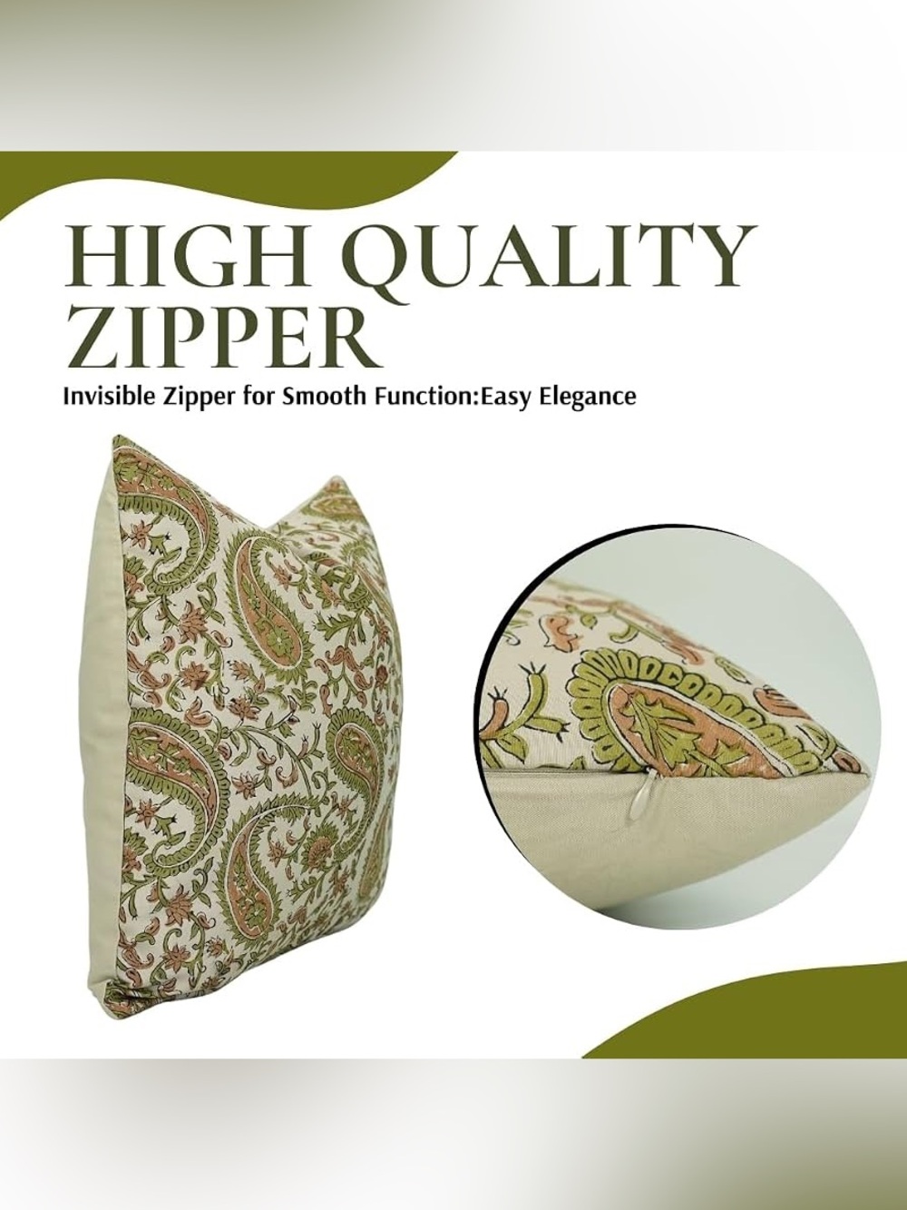 🆕Bohemian Soft Linen Hand Block Print Floral Vintage Kiara Pillow Cover 22”x22” - Picture 6 of 11